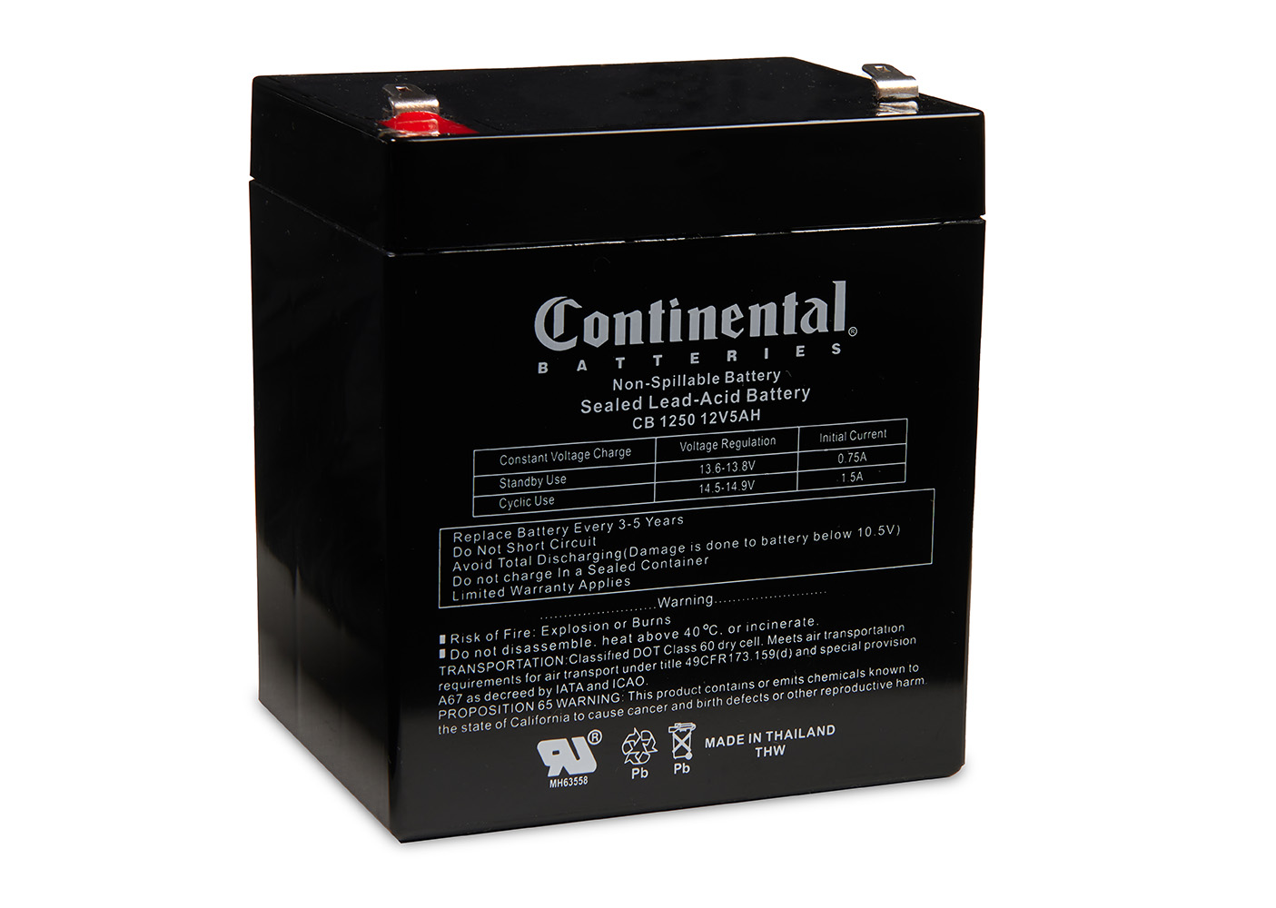 Continental CB1250-F1 SLA Battery Group SLA 12v Battery